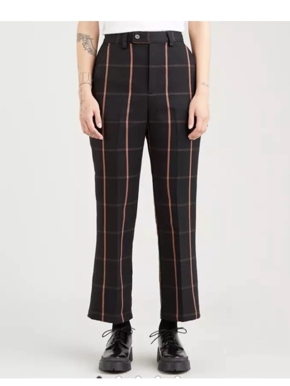 Levi’s Math Club Flare Plaid Collegiate Vintage Style Wool Blend Pants Size 27